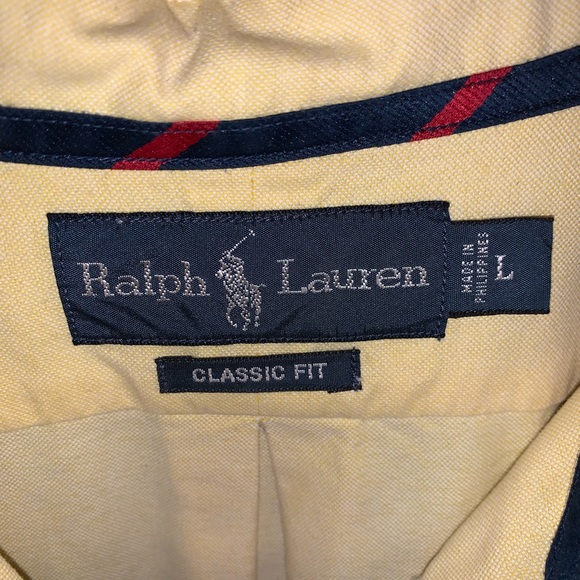 Men’s Ralph Lauren Classic Fit yellow Oxford L - Picture 5 of 7